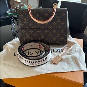 Louis Vuitton Brown and Pink Monogram Satchel